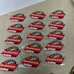 Vintage Budweiser Atlanta BudBowl Patch 2000, Bow Tie Patches, Strip Of Five - Picture 1 of 8