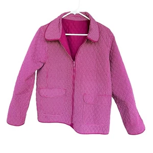 Sz L Women’s Reversible BLASSPORT Magenta Pink Quilted Lightweight Jacket - Picture 1 of 7
