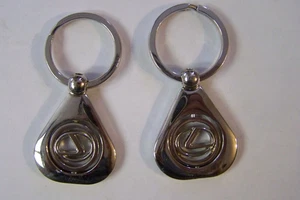 LEXUS SILVER LOGO SPINNER METAL KEY CHAIN QTY 2 - Picture 1 of 1