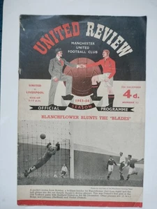 MANCHESTER UNITED V LIVERPOOL 1953 FOOTBALL PROGRAMME - Picture 1 of 1