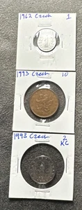 1962 & 1993 3 Münzen Lot HALERU Tschechien. 1&10 KC - Magnetisch. HALERU No Mag - Bild 1 von 14