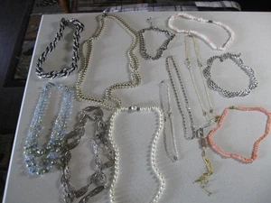 Vintage Lot of 12 Costume Necklaces Nice Group Unmarked - Picture 1 of 3
