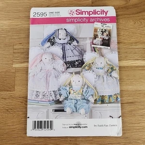 Simplicity 2595 Craft Easter Bunny Rabbit Sewing Pattern Uncut Factory Folds OOP - Picture 1 of 3