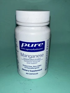 Pure Encapsulations Manganese (aspartate/citrate) 60 Capsules Exp 06/26 - Picture 1 of 2