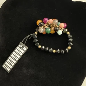 Beaded Bracelet Black Multicolored (Lot #268) - Picture 1 of 4