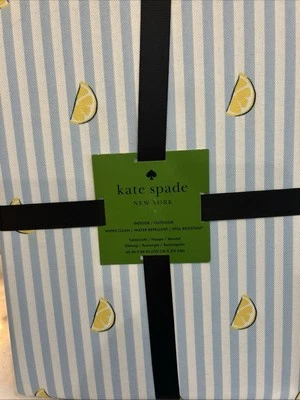 Kate Spade LEMONS on Blue & White Stripes 60 x 84" Tablecloth Lemon Stripes - Image 1 of 3