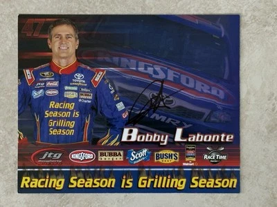 Tarjeta de héroe fotográfica firmada automáticamente de Bobby Labonte 8x10 Nascar Foto 1 de 3