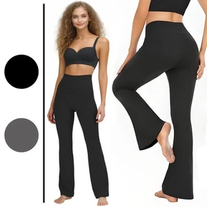 Damen High-Waist Flared Leggings mit Bauchkontrolle,Blickdicht Bootcut Yoga-Hose - Bild 1 von 18
