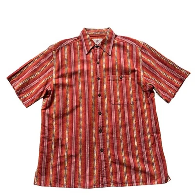 The Territory Ahead Orange Red Cotton Textured Casual Button Shirt Medium - Image 1 of 4