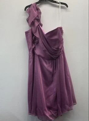 NWT Jasmine B2 Fuchsia One Shoulder Ruffle Cocktail Dress Women's Size 22 - Image 1 of 4