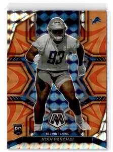 2022 Panini Mosaic Josh Paschal RC #388 Mosaic Reactive Orange Detroit Lions - Picture 1 of 2