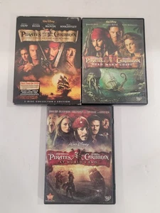 Disney Pirates of the Caribbean DVDs - 3 DVD Lot - 1 Cover Sleeve, Johnny Depp - Picture 1 of 14