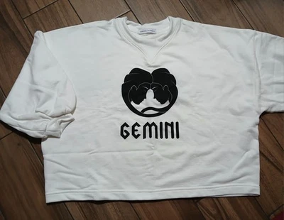 Rebecca Minkoff Oversized Cropped Size XSMALL Sweatshirt Gemini Astrology Print  - Image 1 of 4