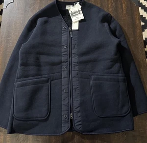 Uniqlo x Engineered Garments Fleece Collarless Coat Navy Size XXL - Picture 1 of 4
