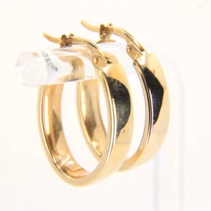 Vintage 9ct Gold Hoop Earrings Oval Lightweight Yellow Gold Boxed Gift - Picture 1 of 12