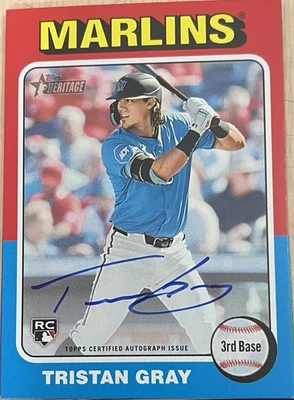 2024 Topps Heritage High Number - Real One Autographs Tristan Gray #ROA-TG  - Image 1 of 2