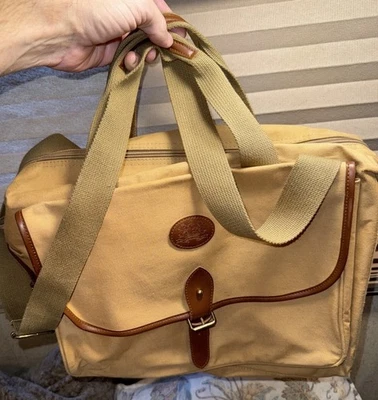 VTG Polo Ralph Lauren Shoulder Laptop Messenger Bag Beige Leather Straps - Image 1 of 4