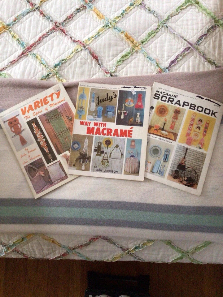 Three Vintage Macrame Pattern Books - Home Decor Projects - Image 1 of 1