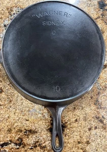 "Wagner" Bogen # 10 Gusseisen Pfanne frühe Vintage Heizring kein Verzug kein Wackeln - Bild 1 von 20