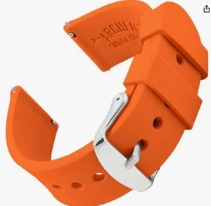 Archer Uhrenarmbänder 20 mm Portland Orange Schnellverschluss Premium Silikonband Neu in OVP - Bild 1 von 14
