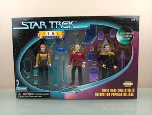 Playmates Toys Star Trek Next Generation 1701 Rare Set Picard Yar Barclay 1998! - Picture 1 of 3