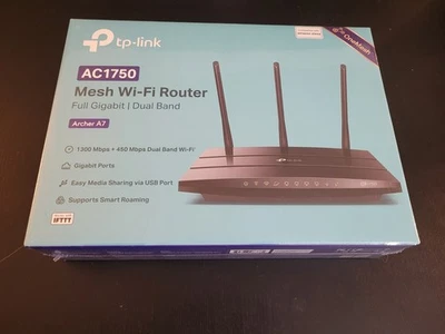 TP-Link Archer A7 AC1750 Wireless Router Dual-Band Gigabit Smart Roaming Black - Image 1 of 3