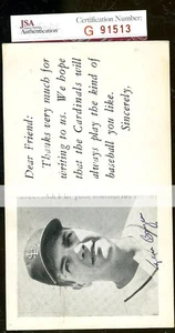 Ken Boyer Jsa Authenticated Autograph 1955 Rookie Dear Friend Gpc Signed - Picture 1 of 1