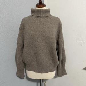 3 Another Mujeres Acogedor Suéter Marrón Cuello Alto Gran Tamaño Mezcla Lana Merino Talla M - Imagen 1 de 12