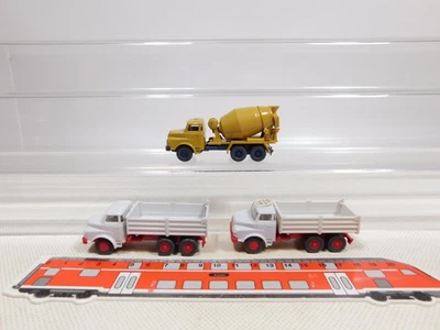 Wiking H0 1:87 3X Camion MAN 673 Ribaltabile Betoniere Mint #EH177-0,5 - Immagine 1 di 4