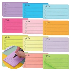 12Color 42 Pages to Do List Sticky Notes, Self-Stick Sticky Notes Pad with Lines - Picture 1 of 7