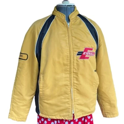 Желтая гоночная куртка 1960-х РЕДКАЯ! Вышитая нашивка «Everall» «Joan» SZ-MED - Изображение 1 из 4