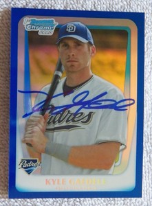 San Diego Padres Kyle Gaedele Signed 2011 Bowman Chrome Blue Refractor Auto /199