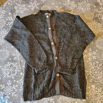 Vintage Trimingham's Bermuda Gray Sm / Med Full Button-up Sweater Shetland Wool - Image 1 of 4