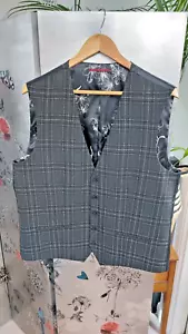 NEXT Mens Check waistcoat Event wedding Business Races 44 in 112 cm chest - Picture 1 of 9
