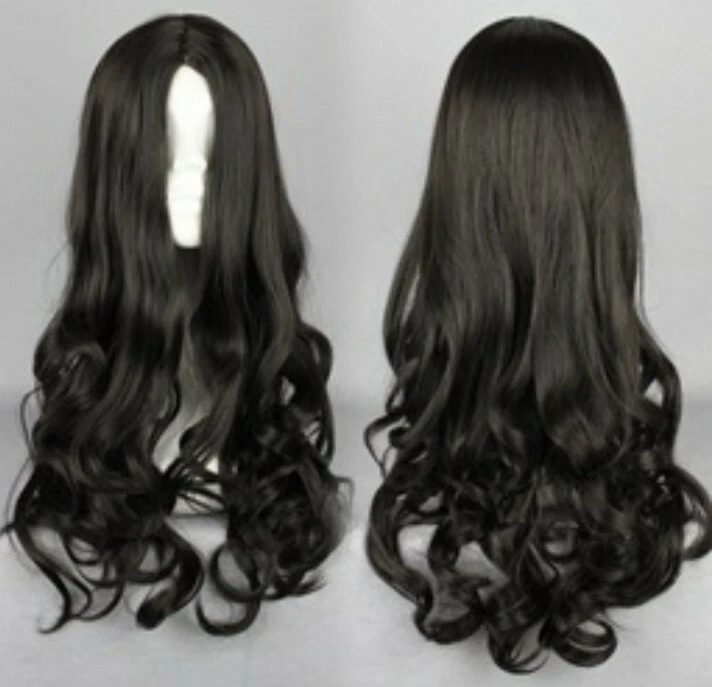 Pelucas para mujer 20 pulgadas, negras, onduladas, gruesas, sintéticas, nuevas.  Foto 1 de 1