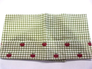 New Valance 72 X 14 Curtain Wide Pocket Olivia's Heartland Apple Green Gingham - Picture 1 of 2