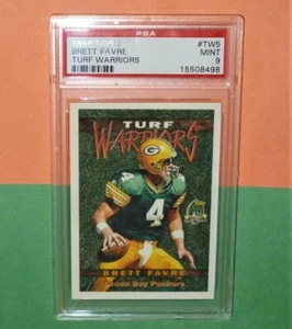 1996 BRETT FAVRE Topps Turf Warriors Insert 1:720 packs PSA 9 Mint Packers TW5 - Picture 1 of 2