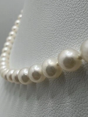 5mm Pearls 14K Gold Clasp Estate Vintage Necklace Pearls Signed 14K 585 17.5” - Image 1 of 4