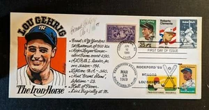 Lou Gehrig Goldberg Hand Painted Cover FDC 1 of 97 - Picture 1 of 2