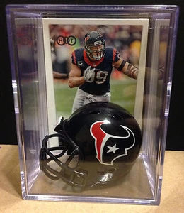 Houston Texans J.J. Watt Mini Helmet Shadowbox w/ card Keepsake Gift - Picture 1 of 1