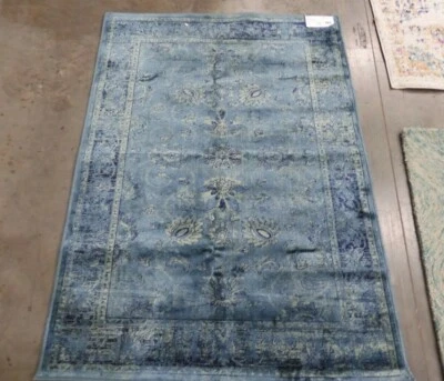 TURQUO / MULTI 3'-4" X 4'-7" Back Stain Rug Less Price 1172606722 VTGB117-2220-3 - Image 1 of 4