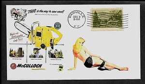 1950er McCulloch Kettensäge Pin Up Girl Werbung auf Sammlerumschlag *A444 - Bild 1 von 1