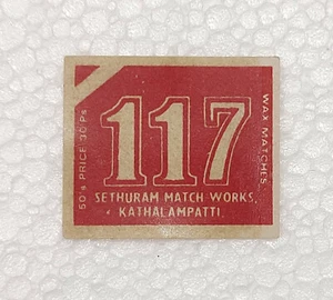 Vintage Original 117 Wax Matches Sethuram Match Works Labels Collections - Picture 1 of 4