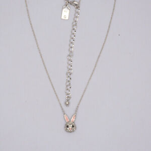 Kate Spade jewelry silver plated Bunny Cut Crystals CZ Rabbit pendant Necklace