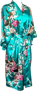 Kimono Robe Long 16 Colors Premium Peacock Bridesmaid Bridal Shower Womens Gift - Picture 1 of 1