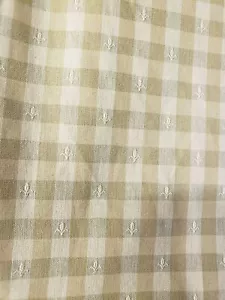Amatex Upholstery Drapery Fabric 2004 Green Check Fleur De Lis, 56" w x 14 yards - Picture 1 of 5