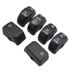 6Pcs Hand Black Chrome Switch Cap Kit durable For Harley Fat Bob FXDF 2012-2017 - Picture 1 of 12