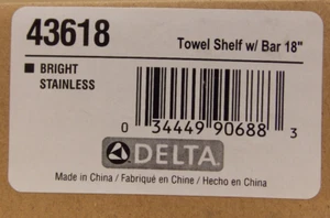 Delta 43618 Portasciugamani in Metallo 18'' con Montaggio a Esposizione ad Una Barra, Cromato - Foto 1 di 2
