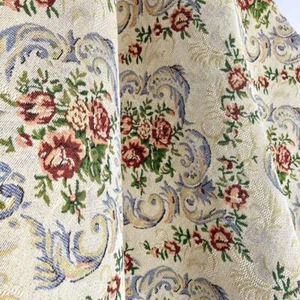Vintage Rose Bouquet French Jacquard Tapestry Upholstery Fabric for Sewing Chair - Picture 1 of 10