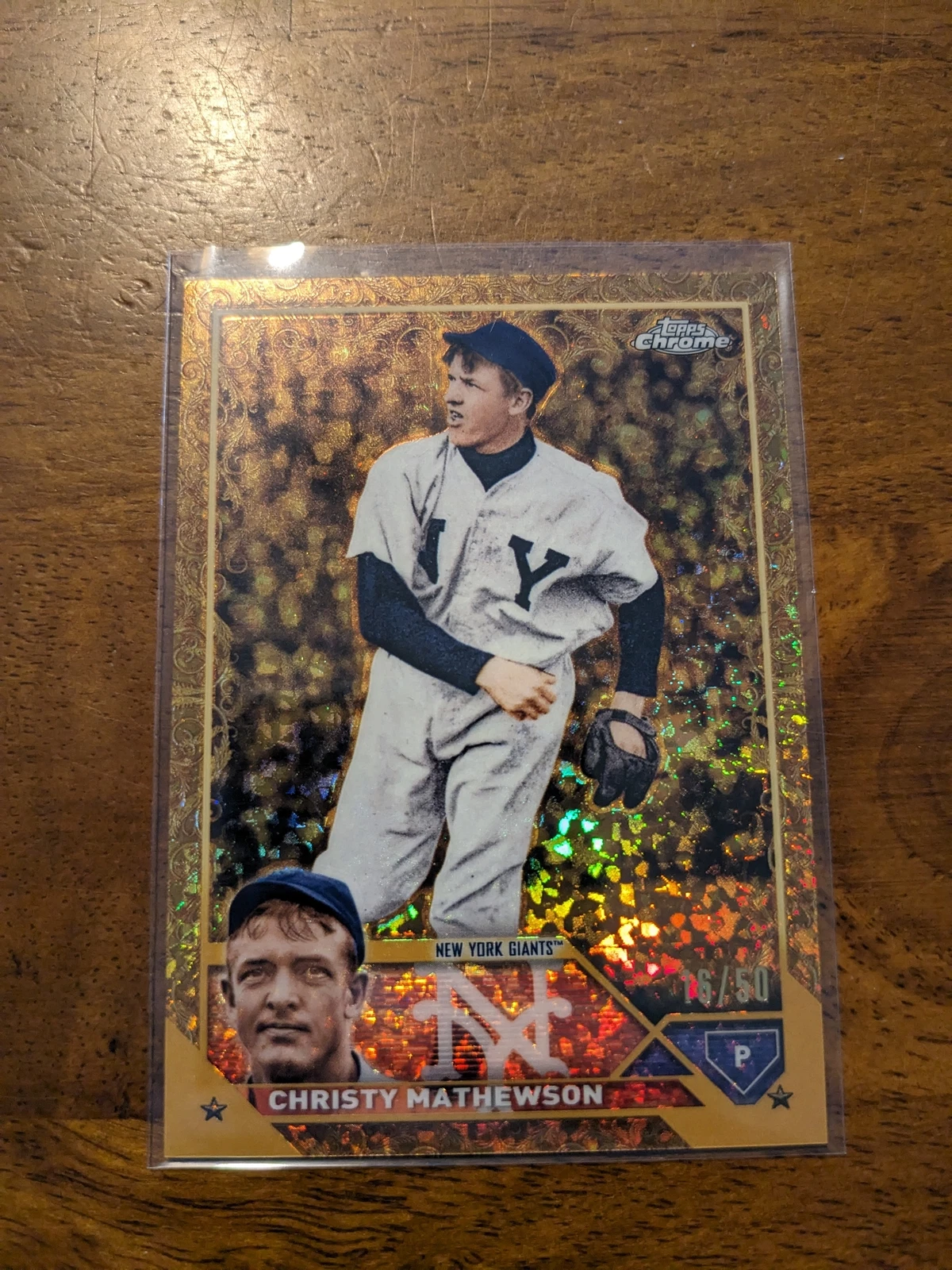 2023 Topps Gilded Collection #43 Christy Mathewson Mini-Diamond Gold Etch #/50
